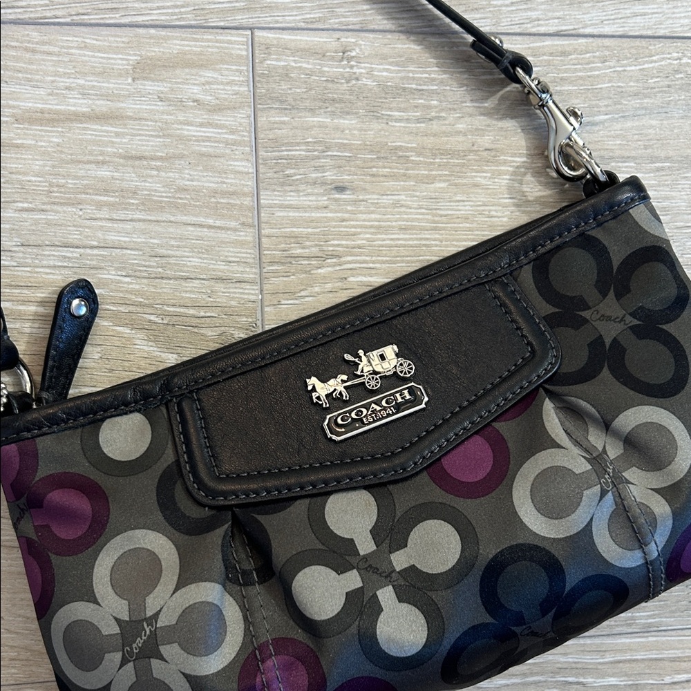 Coach Vintage Black and Gray Mini Bag with Purple Accents - Picture 5 of 10